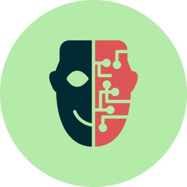 cyborg yüz vektör çizimi 