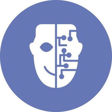 cyborg yüz vektör çizimi 