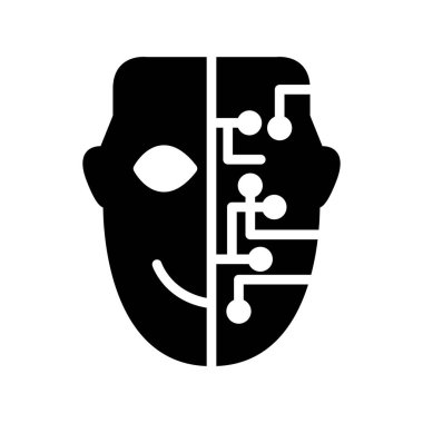 cyborg yüz vektör çizimi 