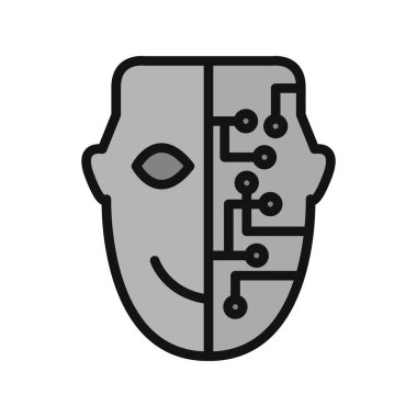 cyborg yüz vektör çizimi 