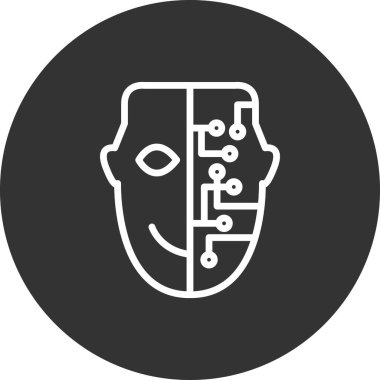 cyborg yüz vektör çizimi 