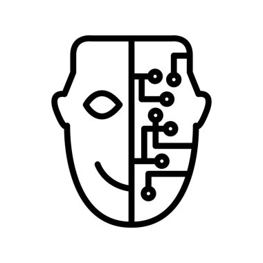 cyborg yüz vektör çizimi 