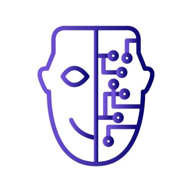 cyborg yüz vektör çizimi 