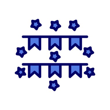 Yıldızlı yıldız simgesi, çizgi biçimi, vektör illüstrasyonu