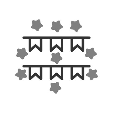 beyaz arkaplan üzerinde parti tasarımı, çizgi simgesi, vektör illüstrasyonu