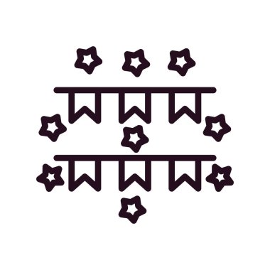 Yıldız simgesi. İnce çizgi tasarımı. vektör illüstrasyonu.