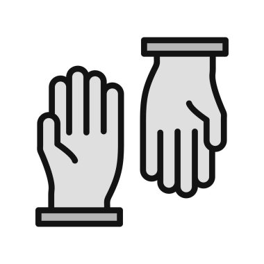 Eldiven ikonu. Web için eldiven vektör simgelerinin düz çizimi 