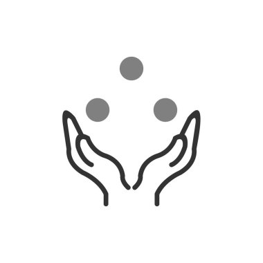 Beyaz arkaplanda eller simgesi.