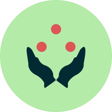 el, insan, daire, konsept, düz renk ikonu vektörü