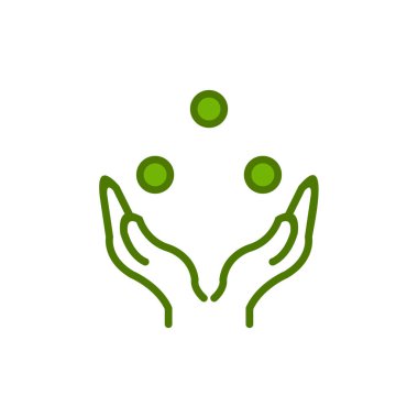 Yeşil ve beyaz bir ikonun vektör illüstrasyonu