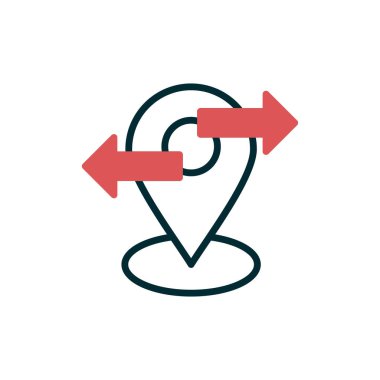 Konum, harita iğnesi, vektör illüstrasyonu