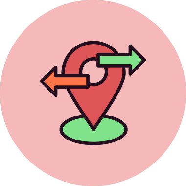 Konum, harita iğnesi, vektör illüstrasyonu