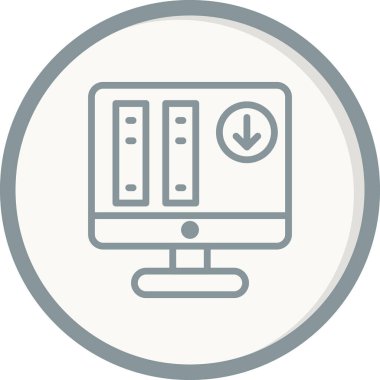 Bilgisayar ve teknoloji simgesinin vektör illüstrasyonu 