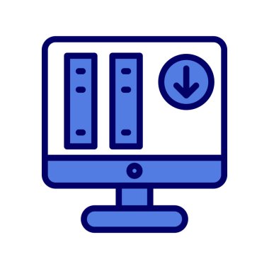 Bilgisayar ve teknoloji simgesinin vektör illüstrasyonu 