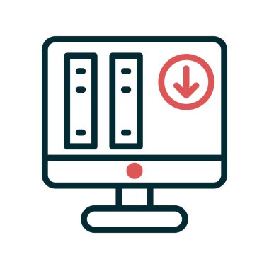 Bilgisayar ve teknoloji simgesinin vektör illüstrasyonu 