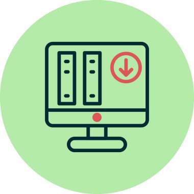 Bilgisayar ve teknoloji simgesinin vektör illüstrasyonu 