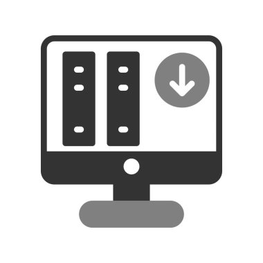 Bilgisayar ve teknoloji simgesinin vektör illüstrasyonu 