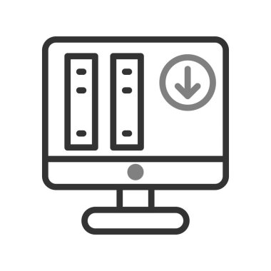 Bilgisayar ve teknoloji simgesinin vektör illüstrasyonu 