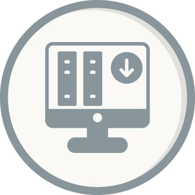 Bilgisayar ve teknoloji simgesinin vektör illüstrasyonu 