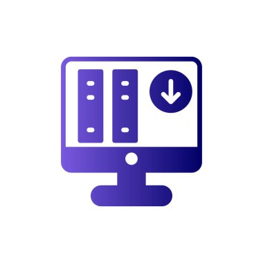 Bilgisayar ve teknoloji simgesinin vektör illüstrasyonu 