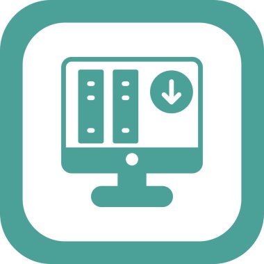 Bilgisayar ve teknoloji simgesinin vektör illüstrasyonu 