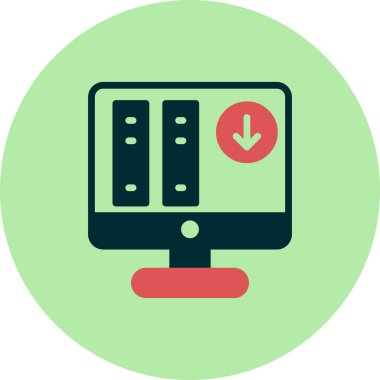 Bilgisayar ve teknoloji simgesinin vektör illüstrasyonu 