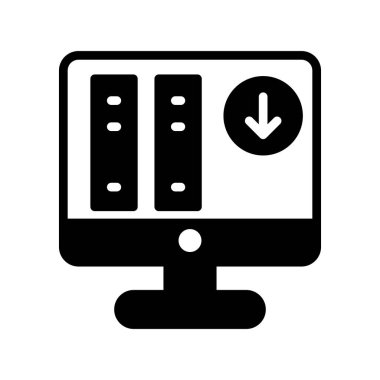 Bilgisayar ve teknoloji simgesinin vektör illüstrasyonu 