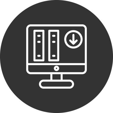 Bilgisayar ve teknoloji simgesinin vektör illüstrasyonu 