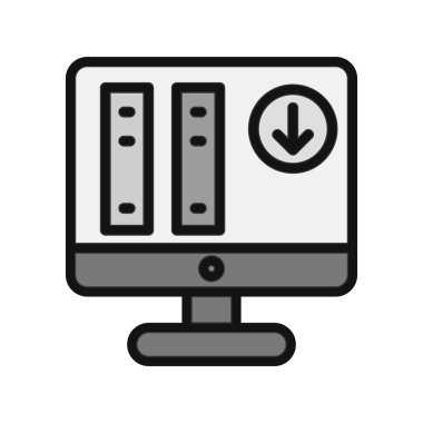 Bilgisayar ve teknoloji simgesinin vektör illüstrasyonu 