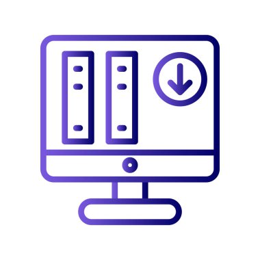 Bilgisayar ve teknoloji simgesinin vektör illüstrasyonu 