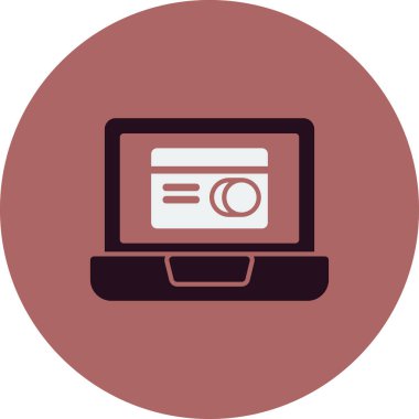 Kredi kartı ve vektör illüstrasyonlu dizüstü bilgisayar