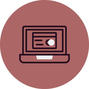 Kredi kartı ve vektör illüstrasyonlu dizüstü bilgisayar