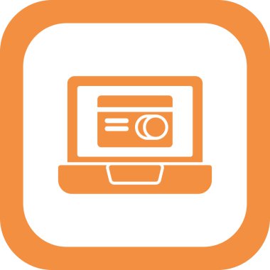 Kredi kartı ve vektör illüstrasyonlu dizüstü bilgisayar