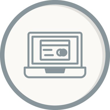 Kredi kartı ve vektör illüstrasyonlu dizüstü bilgisayar