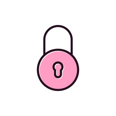 asma kilit ikon vektör çizimi