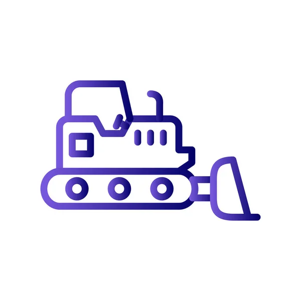 Bulldozer Ícone Vetor Logotipo Ilustração —  Vetores de Stock