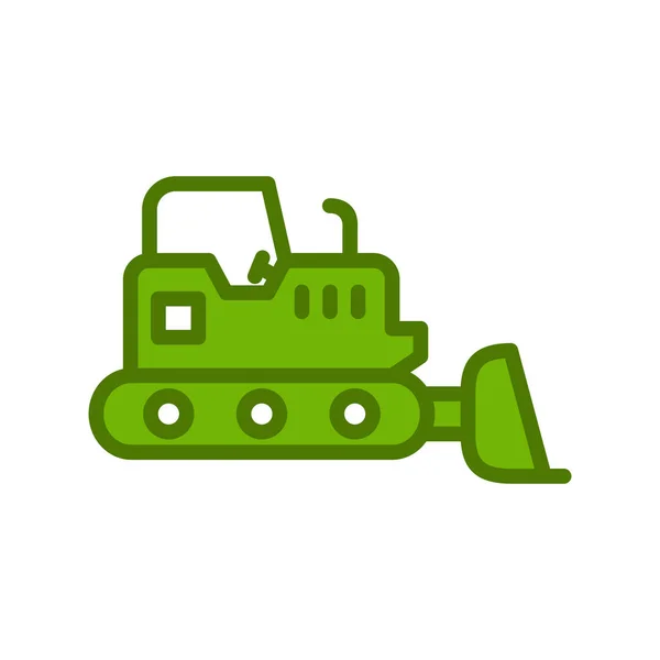Bulldozer Icon Vector Logo Illustration — Stok Vektör