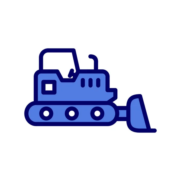 Buldozer Simgesi Vektör Logosu Illüstrasyonu — Stok Vektör