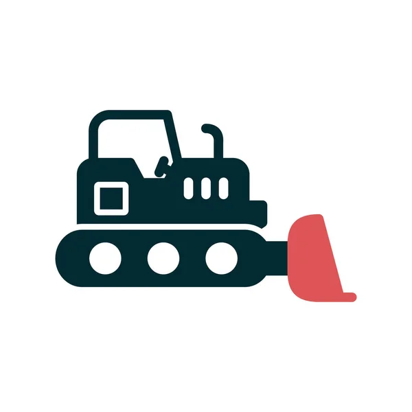 Bulldozer Icon Vector Logo Illustration — Stock Vector