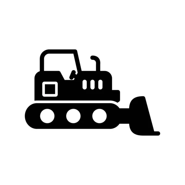 Bulldozer Icona Vettoriale Logo Illustrazione — Vettoriale Stock