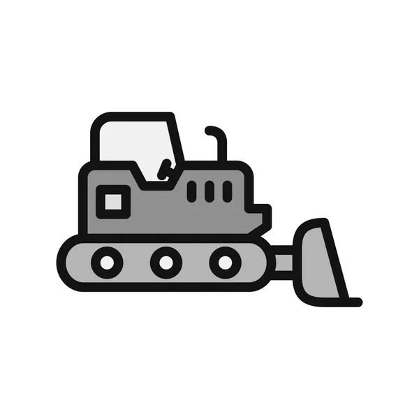 Bulldozer Pictogram Vector Logo Illustratie — Stockvector