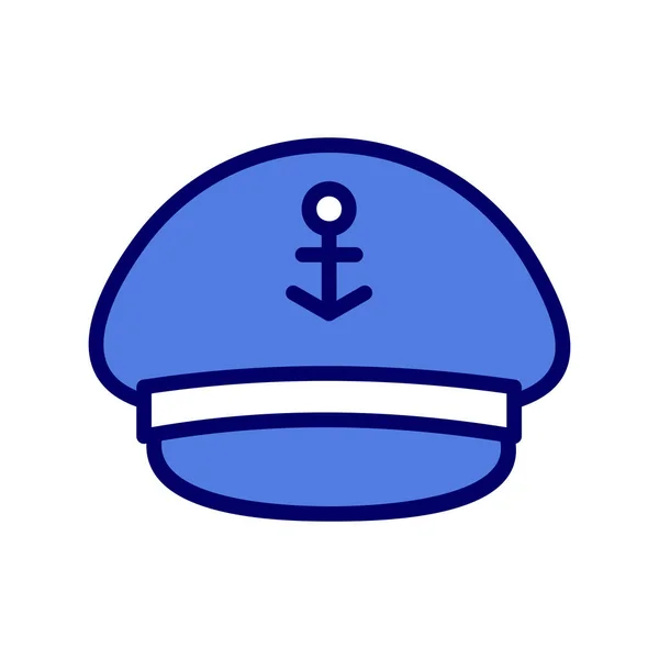 Captain Cap Vector Icon Design — Stok Vektör