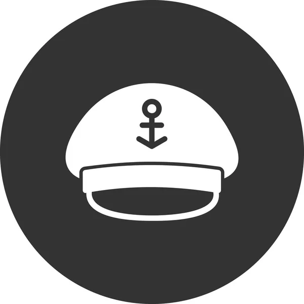 Captain Cap Vector Icon Design — Vector de stoc