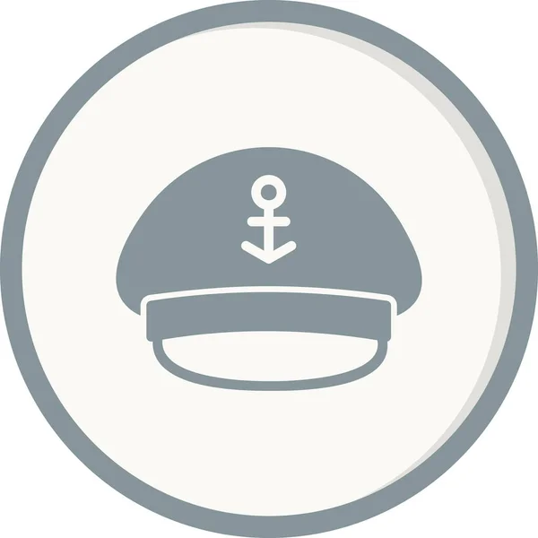 Captain Cap Vector Icon Design — Stock Vector