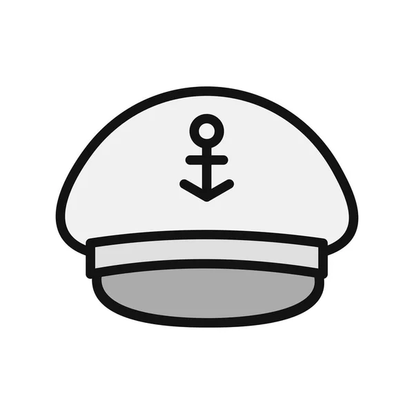 Captain Cap Vector Icon Design — Stok Vektör