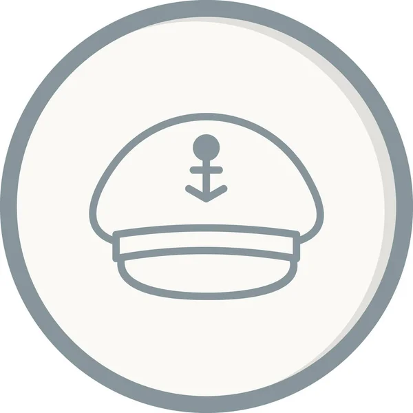 Captain Cap Vector Icon Design — Stok Vektör