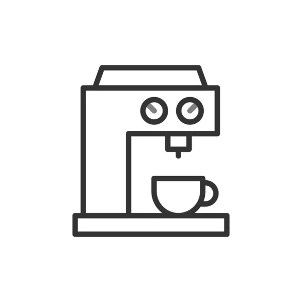 Cafetera Vector Line Icono — Archivo Imágenes Vectoriales