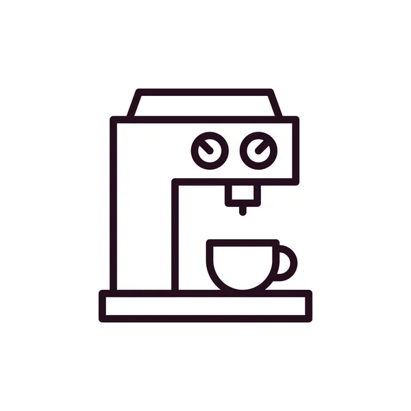 Coffee Maker Vector Line Icon — Stock Vector