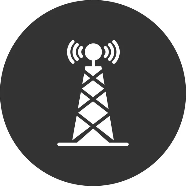 Anten Kule Kablosuz Sinyal Vektör Illüstrasyonu — Stok Vektör