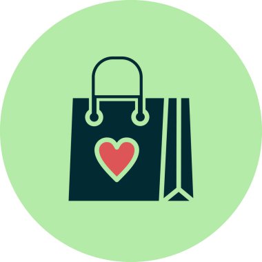 Alışveriş poşeti simgesi, vektör illüstrasyonu